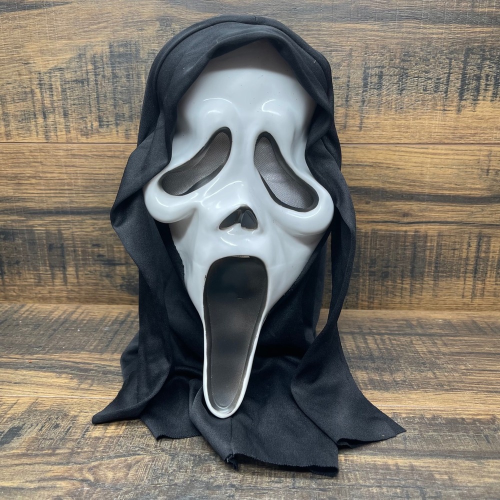Ghost Face Scream Mask 9206 WM Black White Slasher Horror Costume Accessory